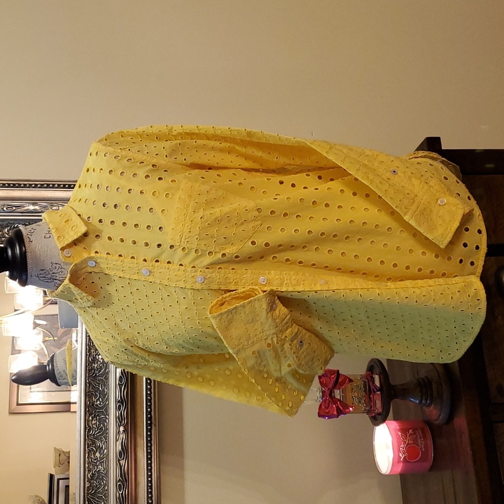 J Crew Open Eyelet Design Button Down Shirt with Matching Cami